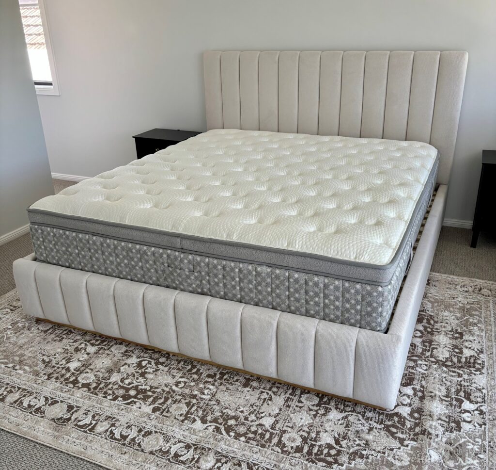Luxo Living Seneca Velvet Channel Tufted Bed
